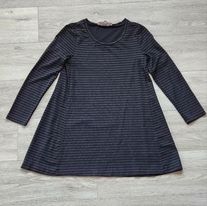 Ann Taylor Loft Black Striped Dress Womens Size Xs Long Sleeve T Shirt